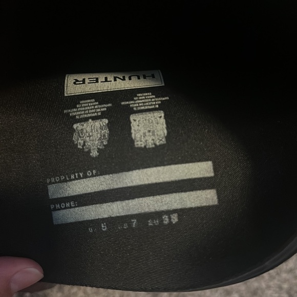 Hunter Original Back Adjustable Gloss Rain Boots black size 7 - Picture 7 of 9